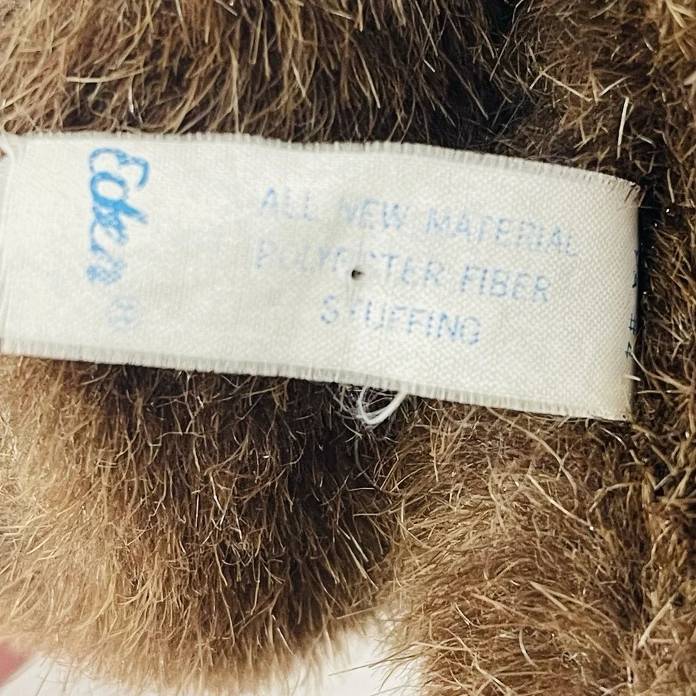 Vtg‎ Eden Toys Plush Dk Brown Bear Black Nose Stuffed Animal 15